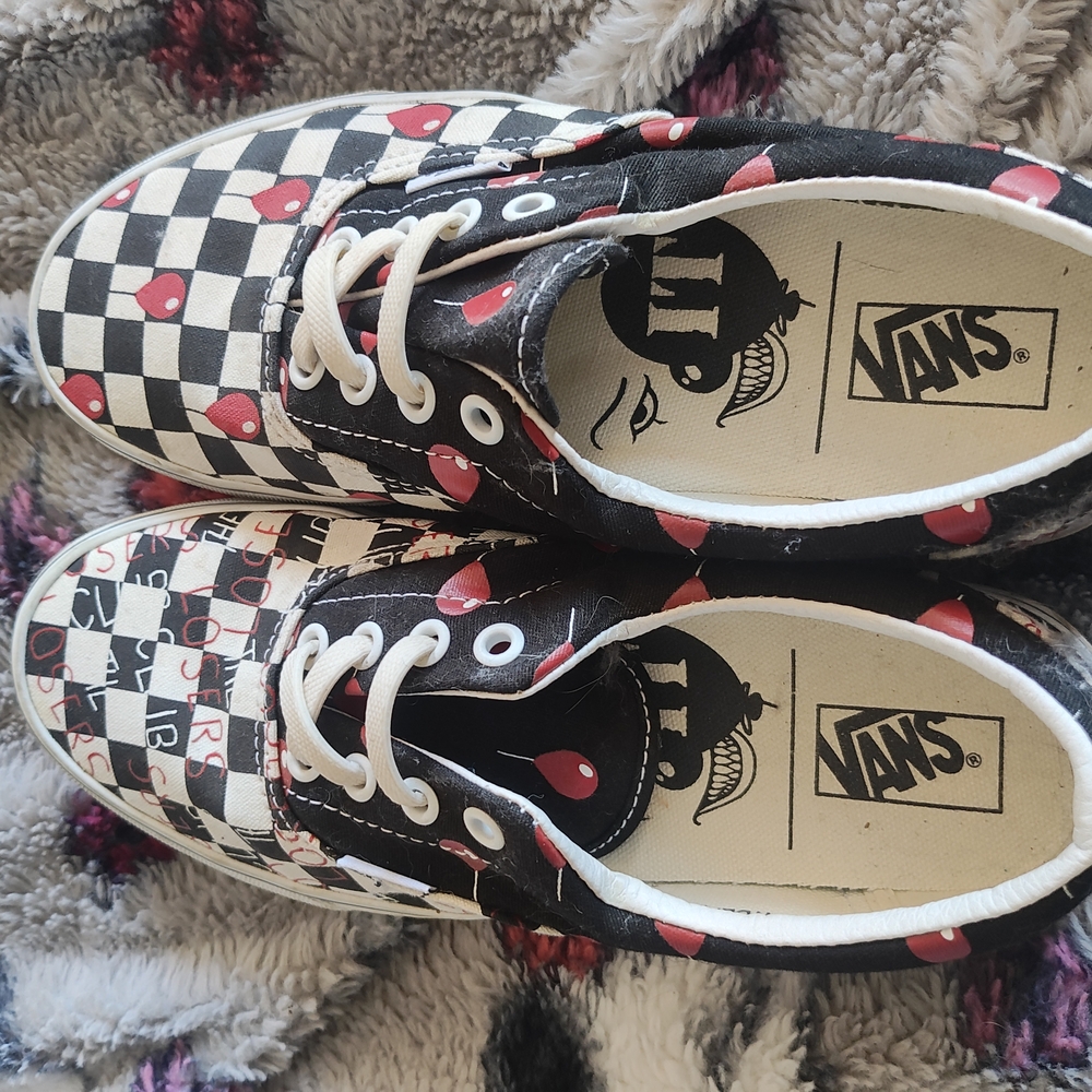 Vans IT Checkerboard Sneakers - Black and White
